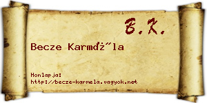 Becze Karméla névjegykártya